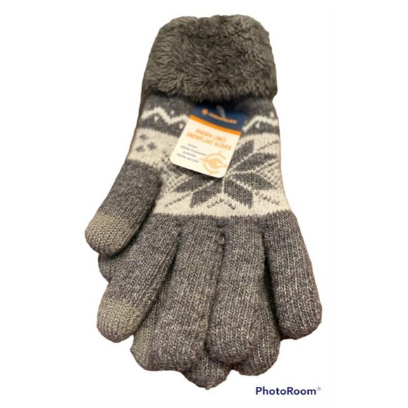 Women's Compass Sherpa Lined Snowflake Gloves - Picture 1 of 4